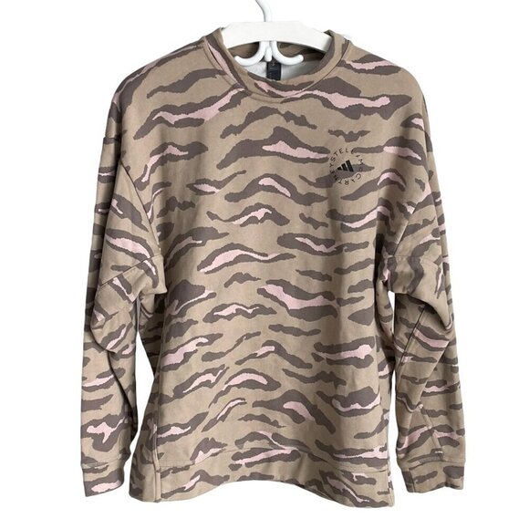 ADIDAS STELLA MCCARTNEY Collab Zebra Pink Brown 100% Organic Cotton Women Small - Picture 1 of 11